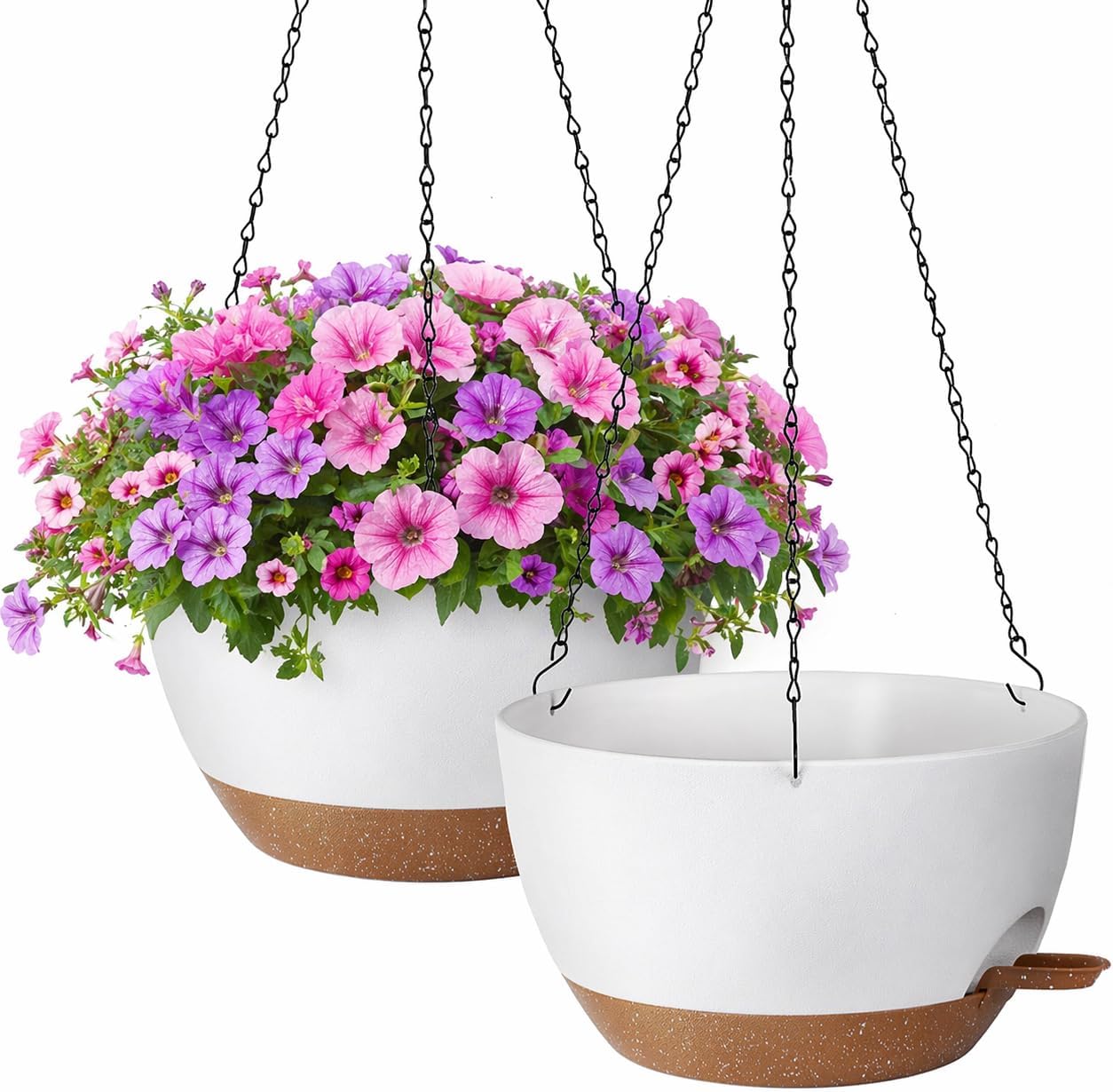 White hanging plant pots